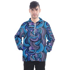 Blue Swirl Pattern Men s Half Zip Pullover by designsbymallika