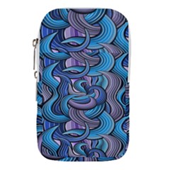 Blue Swirl Pattern Waist Pouch (large) by designsbymallika