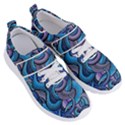 Blue Swirl Pattern Women s Velcro Strap Shoes View3