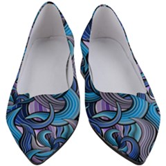 Blue Swirl Pattern Women s Block Heels  by designsbymallika