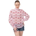 Love Birds High Neck Long Sleeve Chiffon Top View1