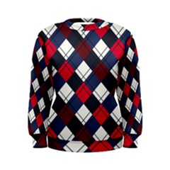 Checks Pattern Blue Red Women s Sweatshirt by designsbymallika