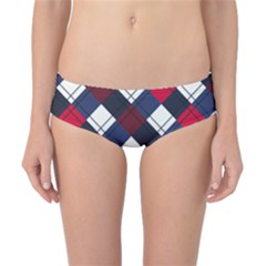 Checks Pattern Blue Red Classic Bikini Bottoms by designsbymallika