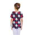 Checks Pattern Blue Red Kids  One Piece Tee View2