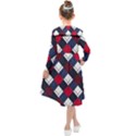 Checks Pattern Blue Red Kids  Midi Sailor Dress View2