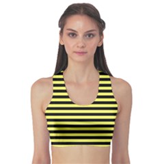 Wasp Stripes Pattern, Yellow And Black Lines, Bug Themed Sports Bra by Casemiro