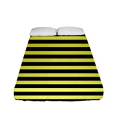 Wasp Stripes Pattern, Yellow And Black Lines, Bug Themed Fitted Sheet (full/ Double Size) by Casemiro