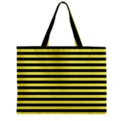 Wasp Stripes Pattern, Yellow And Black Lines, Bug Themed Zipper Mini Tote Bag by Casemiro