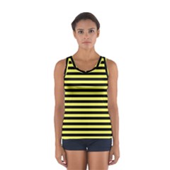 Wasp Stripes Pattern, Yellow And Black Lines, Bug Themed Sport Tank Top  by Casemiro