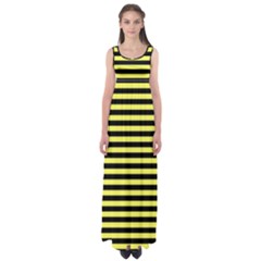 Wasp Stripes Pattern, Yellow And Black Lines, Bug Themed Empire Waist Maxi Dress by Casemiro