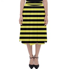 Wasp Stripes Pattern, Yellow And Black Lines, Bug Themed Classic Midi Skirt by Casemiro