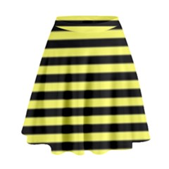 Wasp Stripes Pattern, Yellow And Black Lines, Bug Themed High Waist Skirt by Casemiro