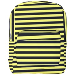 Wasp Stripes Pattern, Yellow And Black Lines, Bug Themed Full Print Backpack by Casemiro