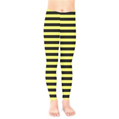 Wasp Stripes Pattern, Yellow And Black Lines, Bug Themed Kids  Leggings by Casemiro