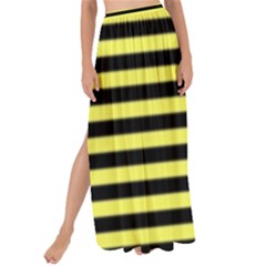 Wasp Stripes Pattern, Yellow And Black Lines, Bug Themed Maxi Chiffon Tie-up Sarong by Casemiro