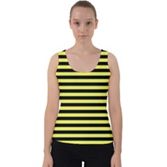 Wasp Stripes Pattern, Yellow And Black Lines, Bug Themed Velvet Tank Top by Casemiro