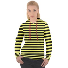 Wasp Stripes Pattern, Yellow And Black Lines, Bug Themed Women s Overhead Hoodie by Casemiro