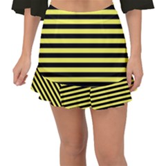 Wasp Stripes Pattern, Yellow And Black Lines, Bug Themed Fishtail Mini Chiffon Skirt by Casemiro