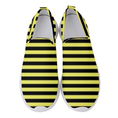 Wasp Stripes Pattern, Yellow And Black Lines, Bug Themed Women s Slip On Sneakers by Casemiro