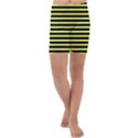 Wasp stripes pattern, yellow and black lines, bug themed Kids  Lightweight Velour Capri Yoga Leggings View1