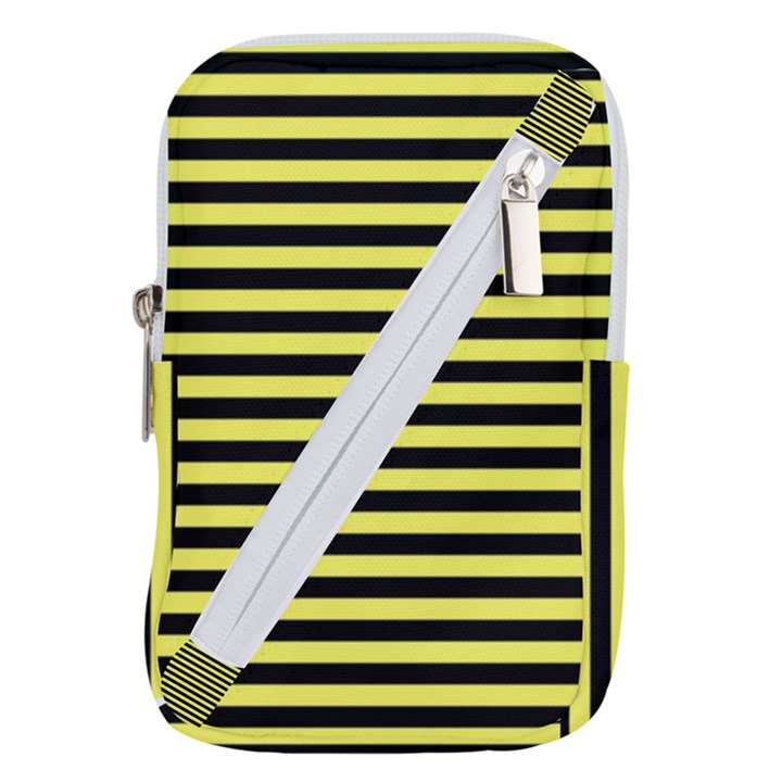 Wasp stripes pattern, yellow and black lines, bug themed Belt Pouch Bag (Large)