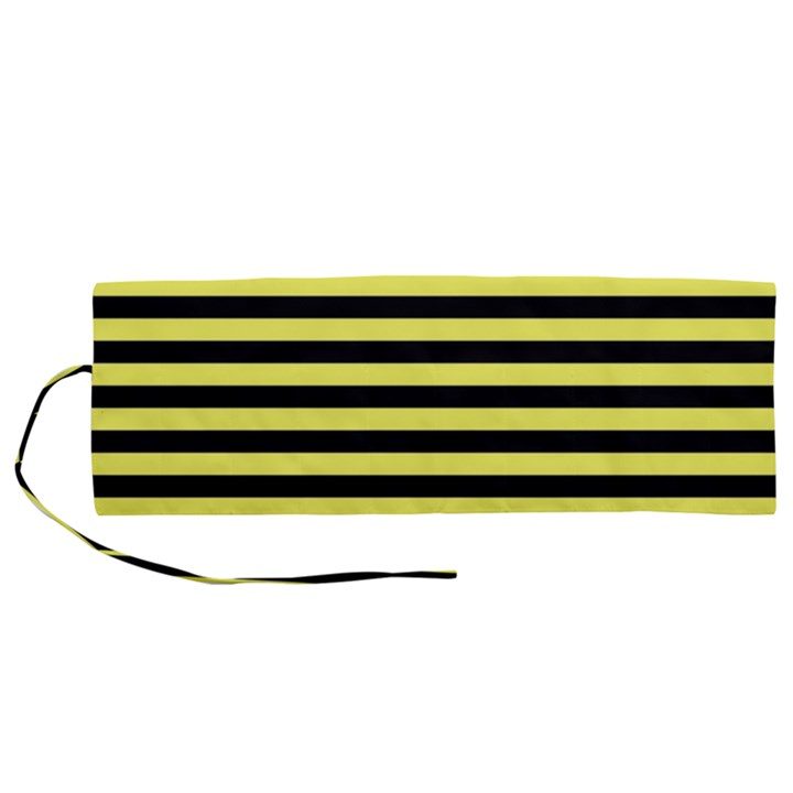 Wasp stripes pattern, yellow and black lines, bug themed Roll Up Canvas Pencil Holder (M)