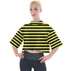 Wasp Stripes Pattern, Yellow And Black Lines, Bug Themed Mock Neck Tee