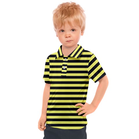 Wasp Stripes Pattern, Yellow And Black Lines, Bug Themed Kids  Polo Tee by Casemiro