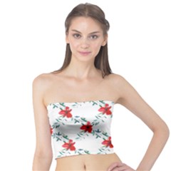 Poppies Pattern, Poppy Flower Symetric Theme, Floral Design Tube Top by Casemiro