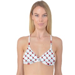 Poppies Pattern, Poppy Flower Symetric Theme, Floral Design Reversible Tri Bikini Top by Casemiro