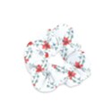 Poppies pattern, poppy flower symetric theme, floral design Velvet Scrunchie View1