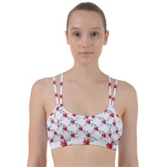 Poppies Pattern, Poppy Flower Symetric Theme, Floral Design Line Them Up Sports Bra by Casemiro