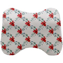 Poppies Pattern, Poppy Flower Symetric Theme, Floral Design Head Support Cushion by Casemiro