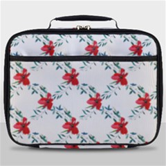 Poppies Pattern, Poppy Flower Symetric Theme, Floral Design Full Print Lunch Bag by Casemiro