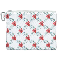 Poppies Pattern, Poppy Flower Symetric Theme, Floral Design Canvas Cosmetic Bag (xxl) by Casemiro