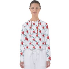 Poppies Pattern, Poppy Flower Symetric Theme, Floral Design Women s Slouchy Sweat by Casemiro