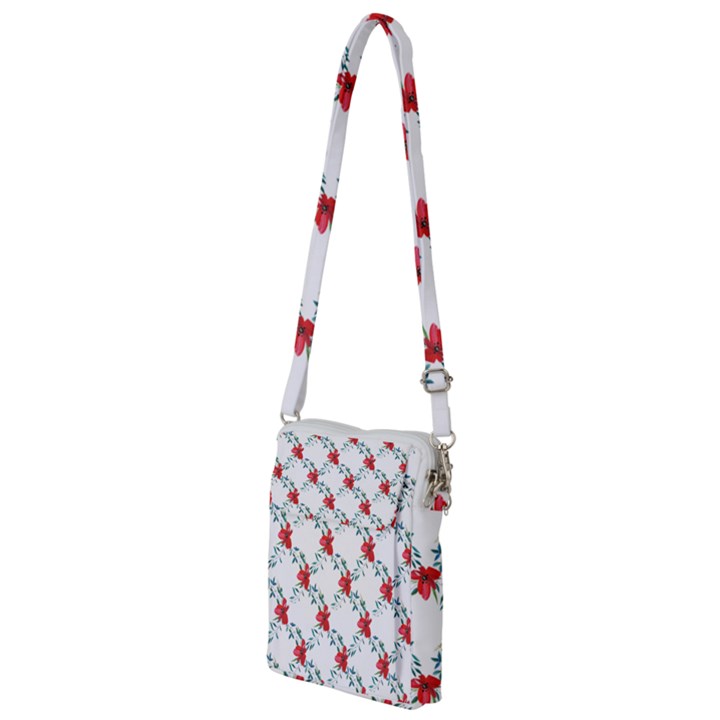 Poppies pattern, poppy flower symetric theme, floral design Multi Function Travel Bag