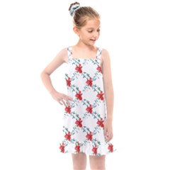 Poppies Pattern, Poppy Flower Symetric Theme, Floral Design Kids  Overall Dress by Casemiro