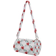 Poppies Pattern, Poppy Flower Symetric Theme, Floral Design Mini Cylinder Bag by Casemiro