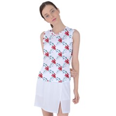 Poppies Pattern, Poppy Flower Symetric Theme, Floral Design Women s Sleeveless Sports Top by Casemiro