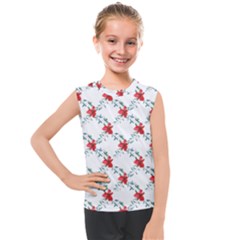 Poppies Pattern, Poppy Flower Symetric Theme, Floral Design Kids  Mesh Tank Top by Casemiro