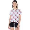 Poppies pattern, poppy flower symetric theme, floral design Open Back Sport Tee View1