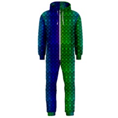 Rainbow Colored Scales Pattern, Full Color Palette, Fish Like Hooded Jumpsuit (men)  by Casemiro