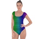 Rainbow colored scales pattern, full color palette, fish like Short Sleeve Leotard  View1