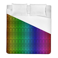 Rainbow Colored Scales Pattern, Full Color Palette, Fish Like Duvet Cover (full/ Double Size) by Casemiro