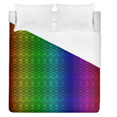 Rainbow Colored Scales Pattern, Full Color Palette, Fish Like Duvet Cover (queen Size) by Casemiro