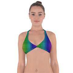 Rainbow Colored Scales Pattern, Full Color Palette, Fish Like Halter Neck Bikini Top by Casemiro