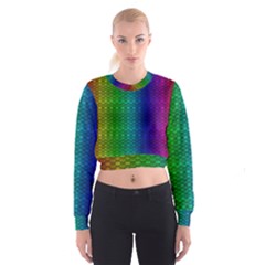 Rainbow Colored Scales Pattern, Full Color Palette, Fish Like Cropped Sweatshirt by Casemiro