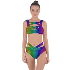 Rainbow Colored Scales Pattern, Full Color Palette, Fish Like Bandaged Up Bikini Set  by Casemiro