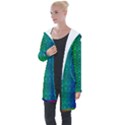 Rainbow colored scales pattern, full color palette, fish like Longline Hooded Cardigan View1